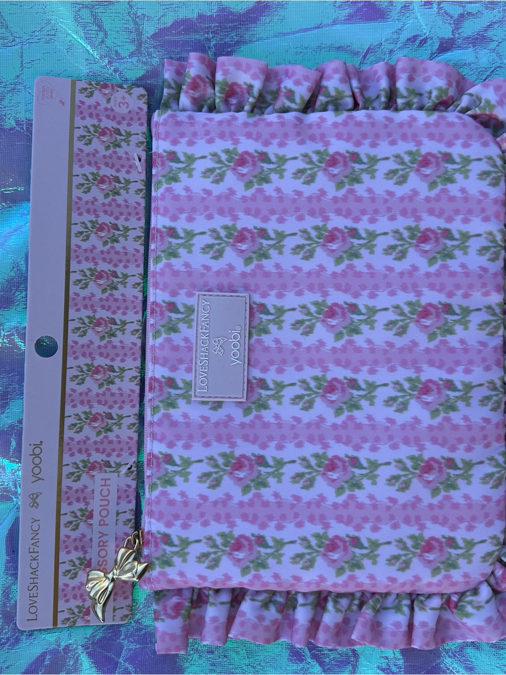 LoveShackFancy x Yoobi Blooming Heirloom Ruffle Accessory Pouch!!